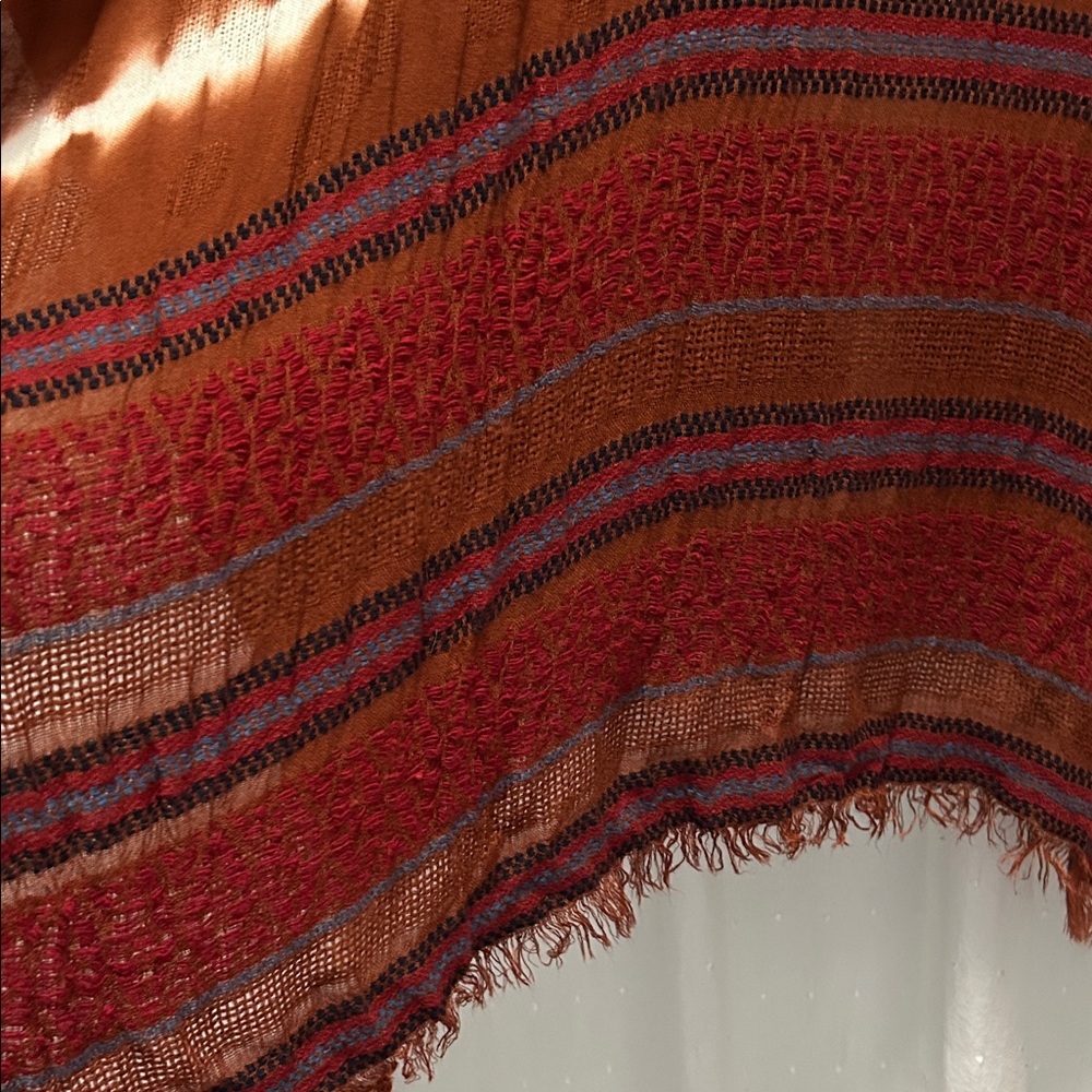 Angie Kimono Women’s One Size Brown Tie-Dye Fringe Boho Kaftan Coverup - Picture 11 of 16